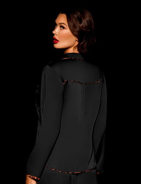 Harper Black Long Sleeve Loungewear Set