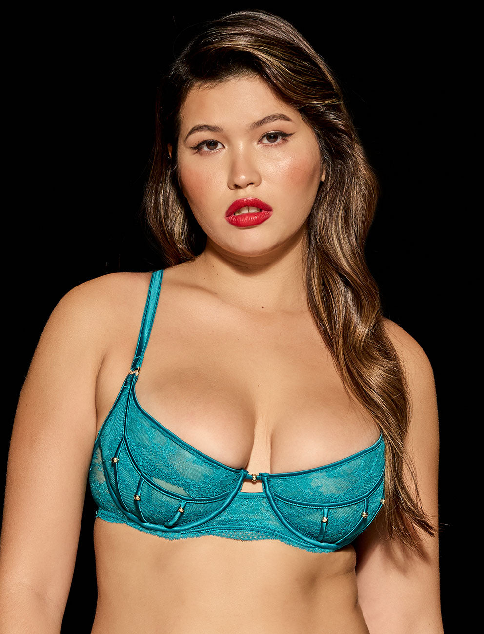 Jade Blue Balconette 3 Piece Lingerie Set
