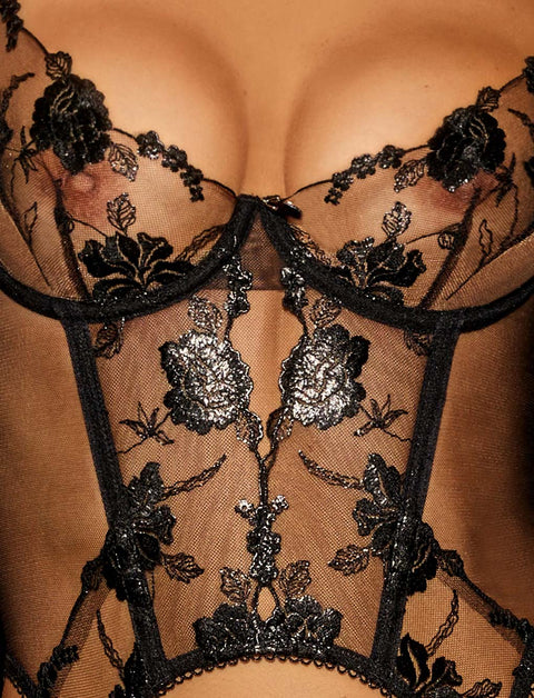 Whitney Black Bustier Lingerie Set