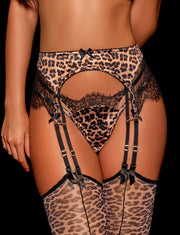Leopard Print Suspender Stockings