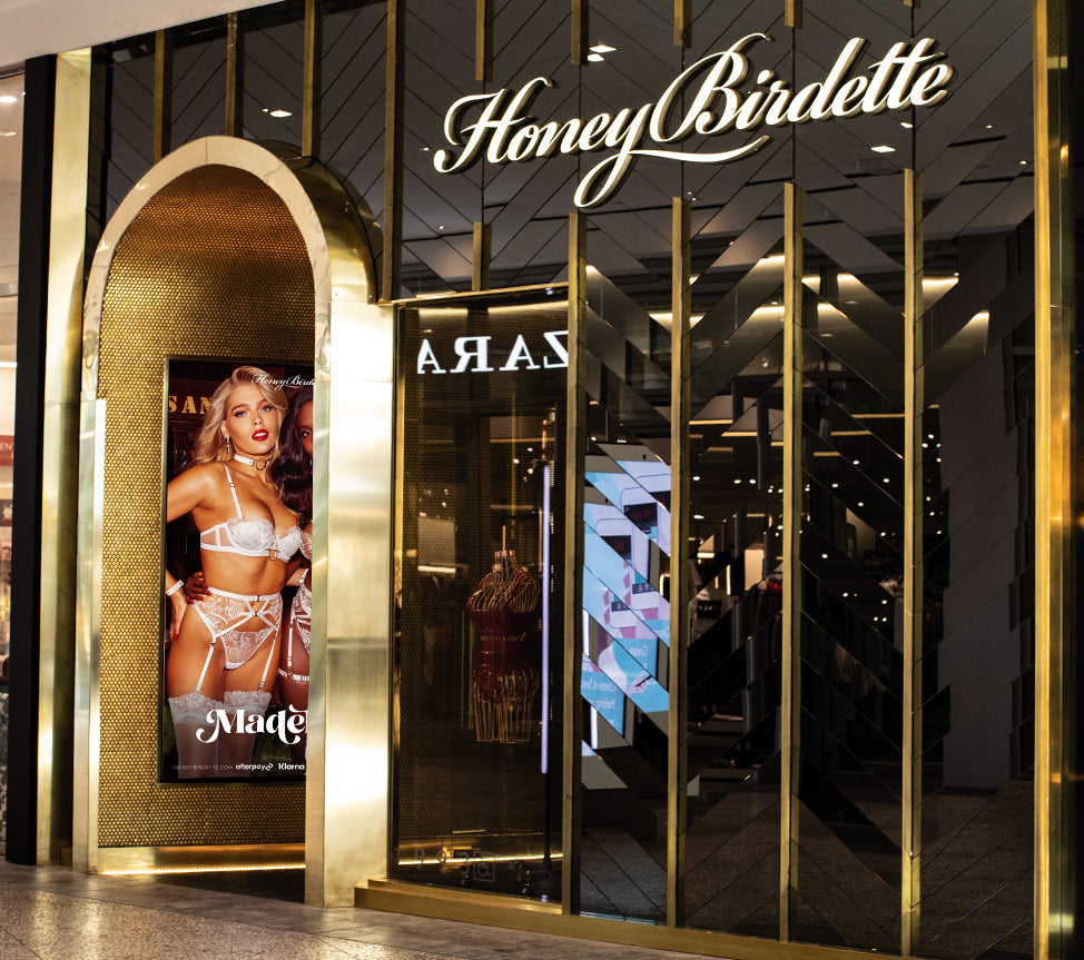 Shop luxury Honey Birdette lingerie online. Shop Push up bras, lace bras, briefs, thongs, loun...