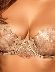 Britt Gold Bra & Bottom Lingerie Set