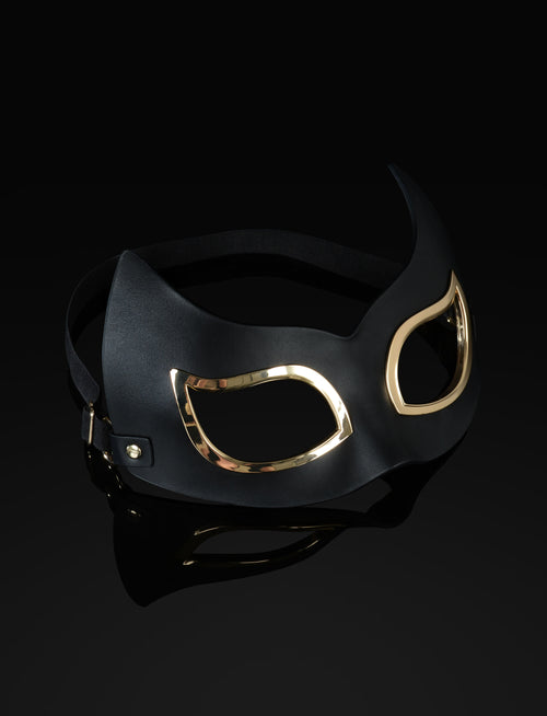 Black Leather Cat Mask