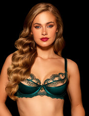Charlotta Emerald Bra & Bottom Lingerie Set