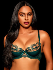 Charlotta Emerald 3 Piece Lingerie Set
