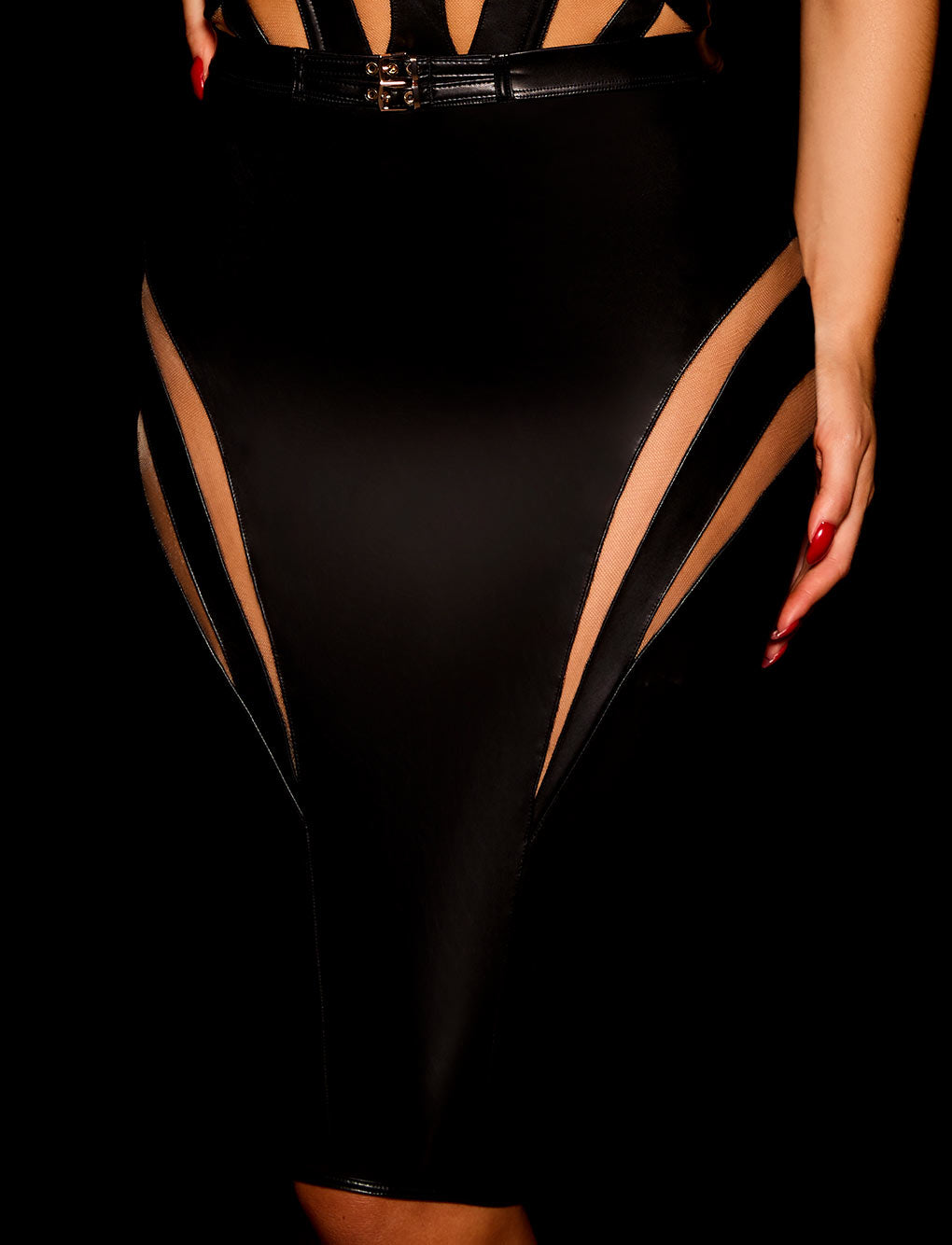Davina Black Bustier & Skirt Lingerie Set