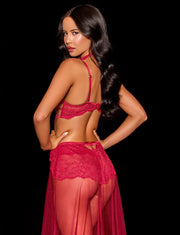 Esme Crimson Sheer Skirt