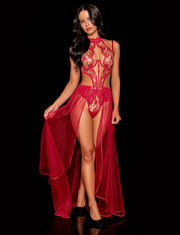 Esme Crimson Sheer Skirt
