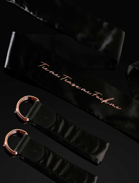 Deluxe Black Satin Bondage Kit