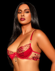 Jules Red 3 Piece Lingerie Set
