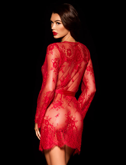 Red Love Lace Robe