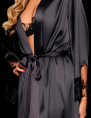 Whitney Black Long Robe