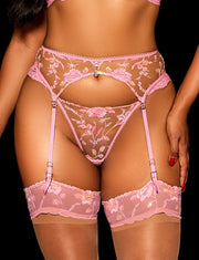 Whitney Sparkling Pink 3 Piece Lingerie Set