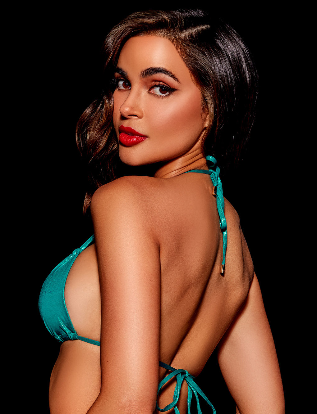 Ziva Teal Bikini Top