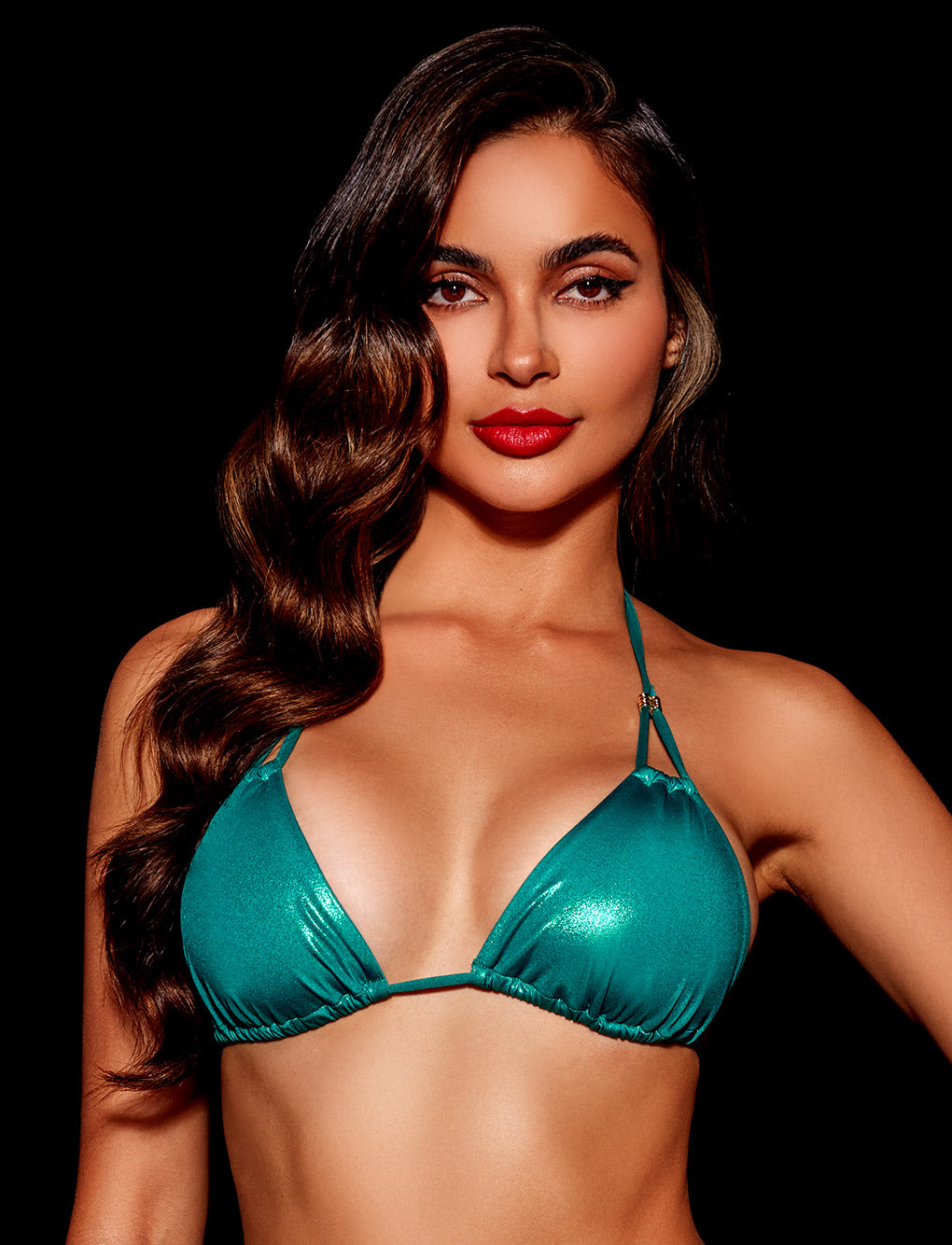 Ziva Teal Bikini Top