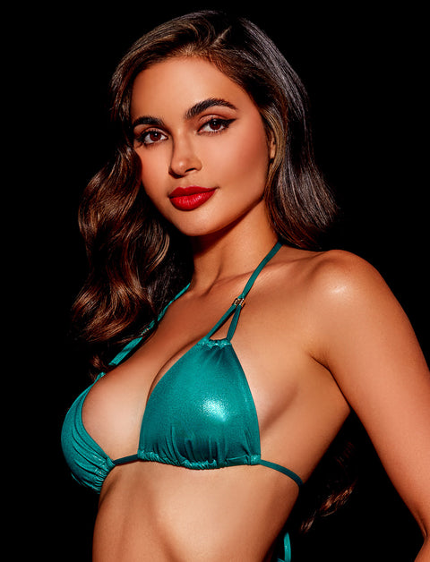 Ziva Teal Bikini Top