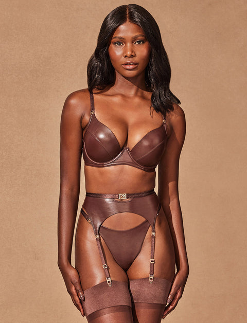 Emily Deep Mahogany Midi Suspender