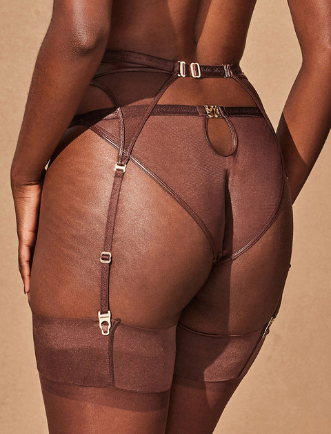 Emily Deep Mahogany Midi Suspender